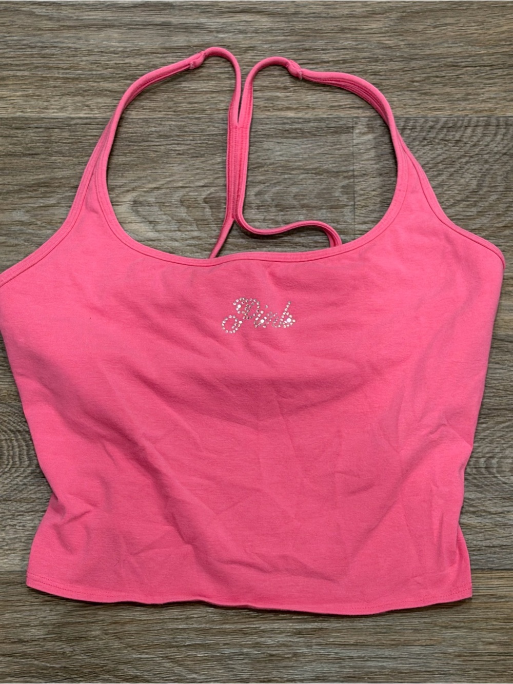 PINK Victoria's Secret Hot Pink Logo Leggings & Crop Tank Set - Picture 6 of 9